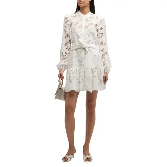 MILLY Floral Embroidered Lace Mini Dress Size 10 New with Tag MSRP $395 SOO